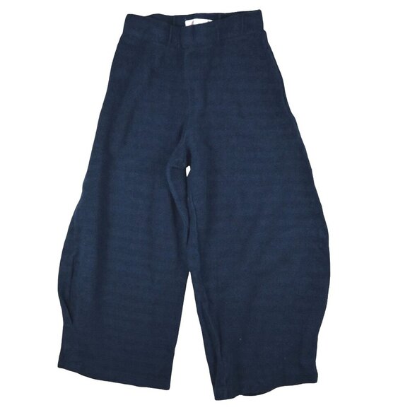 Free People Beach Bloomer Cropped Wide Leg Pants in Terry Cotton Navy Sz S - Picture 6 of 9